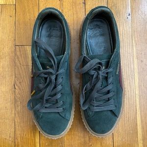 Fenty Puma Green & Burgundy Suede Creepers Size 9 w/Box & Dustbag